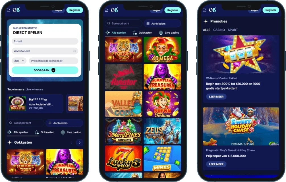 OrionsBet op mobiel: inloggen, spellen en promoties